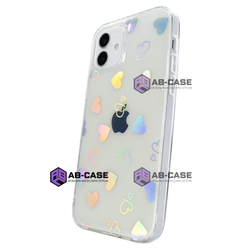 Чехол прозрачный для iPhone 12/12 Pro Hologram Case Heart 192441 фото