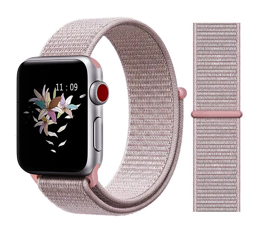 Ремінець на Apple Watch Nylon Loop нейлоновий (38mm, 40mm, 41mm, [42mm Series 10/11], Rose Pink) 234964 фото