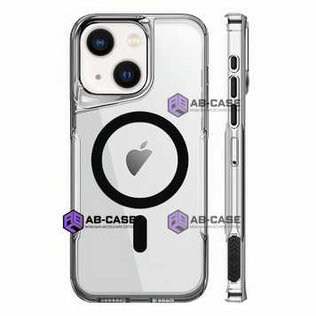 Чохол для iPhone 15 NewZone Сlear Case with MagSafe - Black 3942310000004 фото