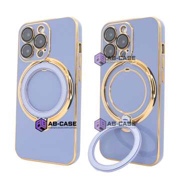 Чехол для iPhone 12 Pro Max Holder Glitter Shining Сase with MagSafe с подставкой и защитными линзами на камеру Sierra Blue 490276 фото