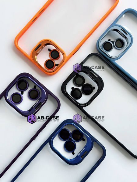 Чехол для iPhone 13 Pro Max Guard Stand Camera Lens с линзами и подставкой Black 234114 фото