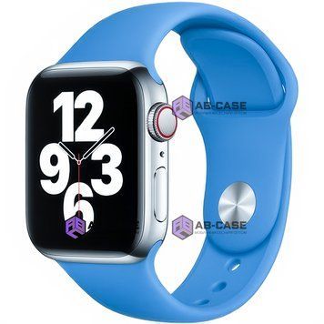 Силиконовый ремешок Silicone Sport Band (38mm, 40mm, 41mm, [42mm Series 10/11], №63 Capri Blue, S) 234503 фото