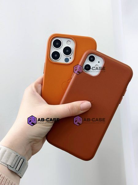 Чохол для iPhone 13 Pro : Leather Case PU with MagSafe &ndash; Golden Brown 789132 фото