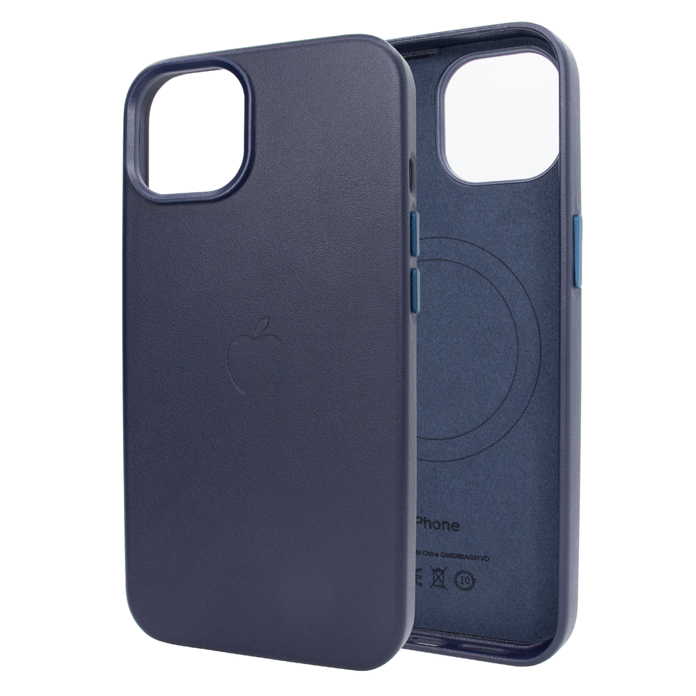Чохол для iPhone 13 Pro : Leather Case PU with MagSafe &ndash; Midnight Blue 789133 фото