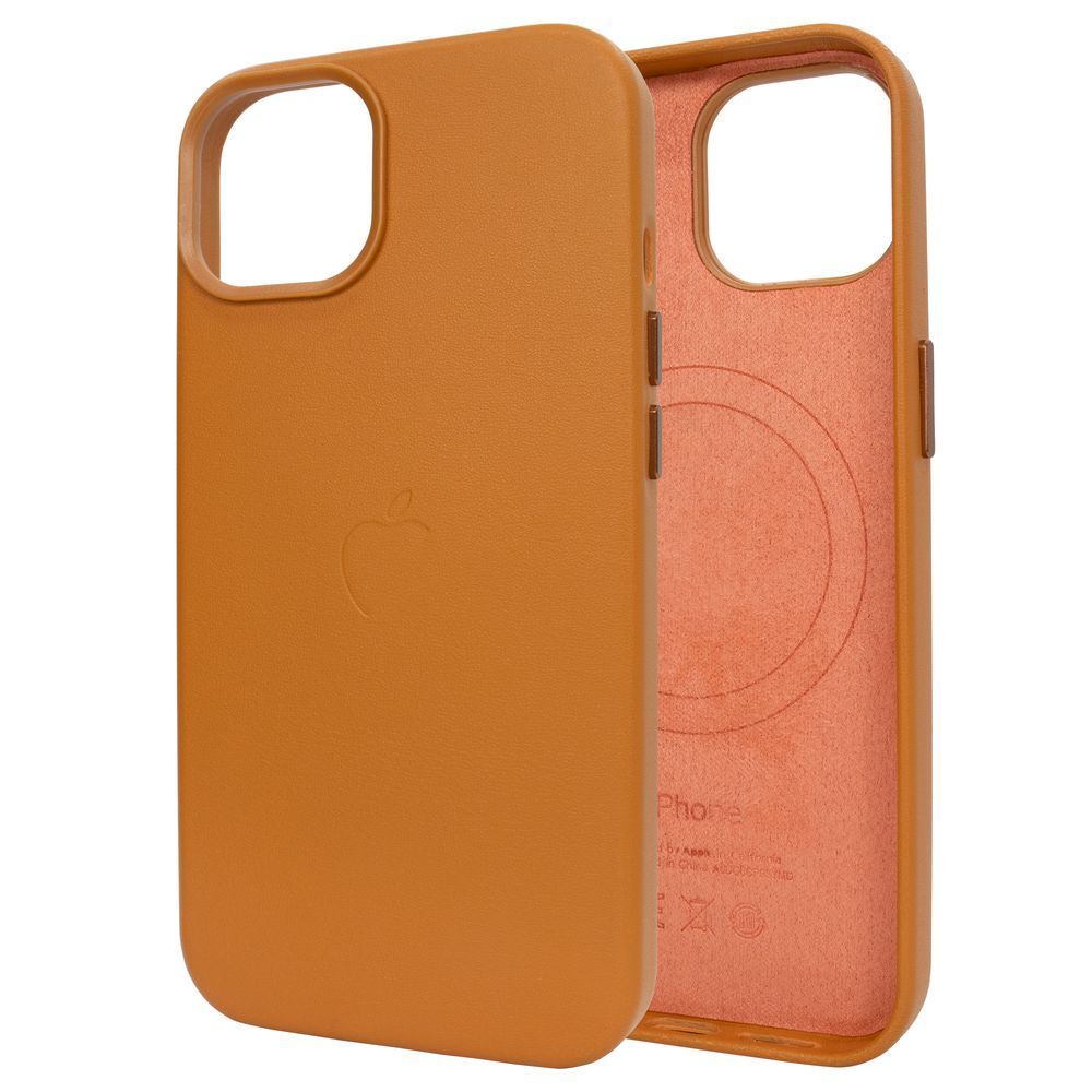 Чохол для iPhone 15 : Leather Case PU with MagSafe &ndash; Golden Brown 3859360000000 фото