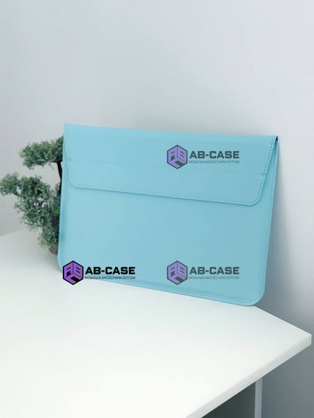 Чохол-папка для MacBook (15.3"&ndash;16") Leather PU &ndash; Sea Blue 6792328 фото