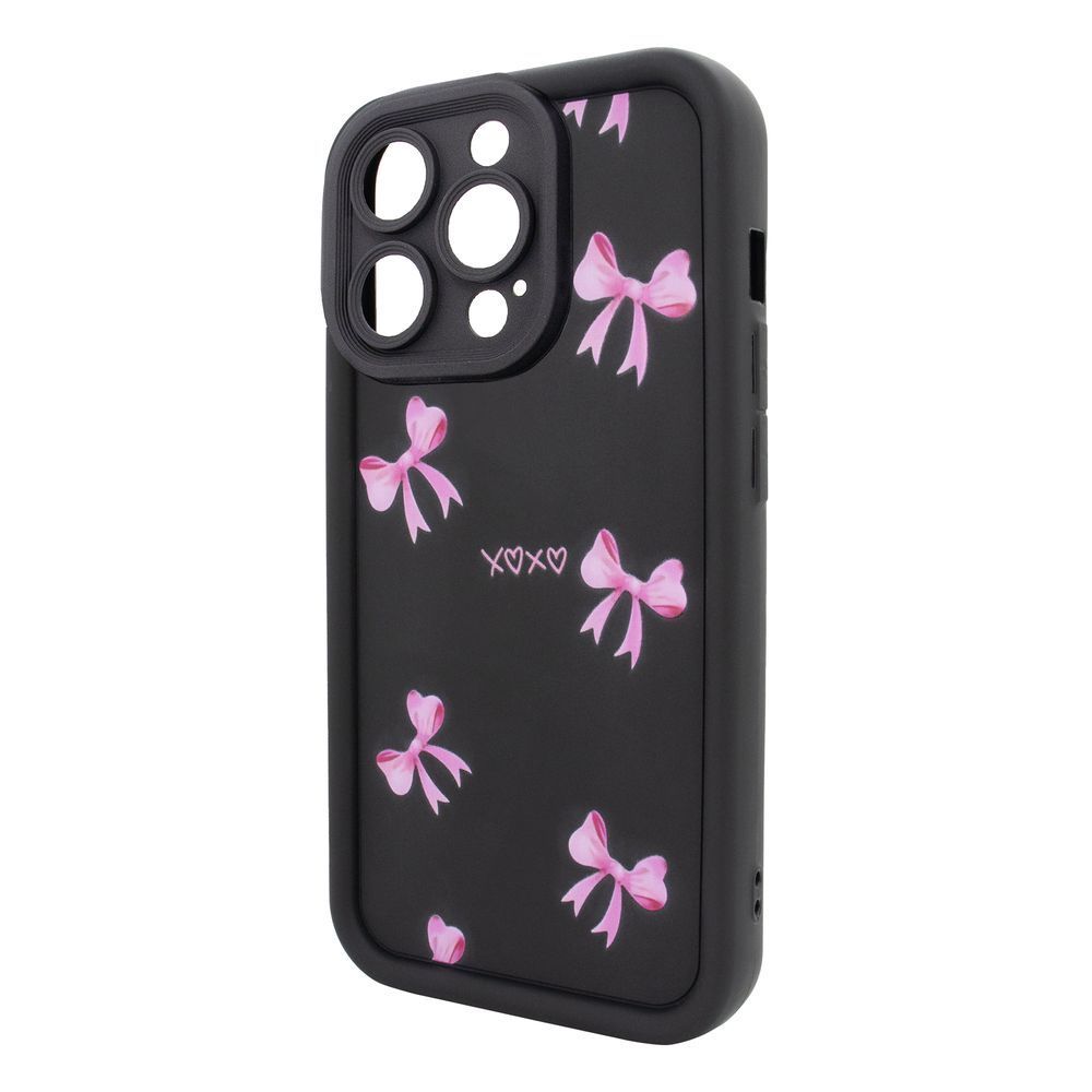 Чохол для iPhone 16 Pro &ndash; Pretty Things "Pink Bows &ndash; Black" 4091510000006 фото