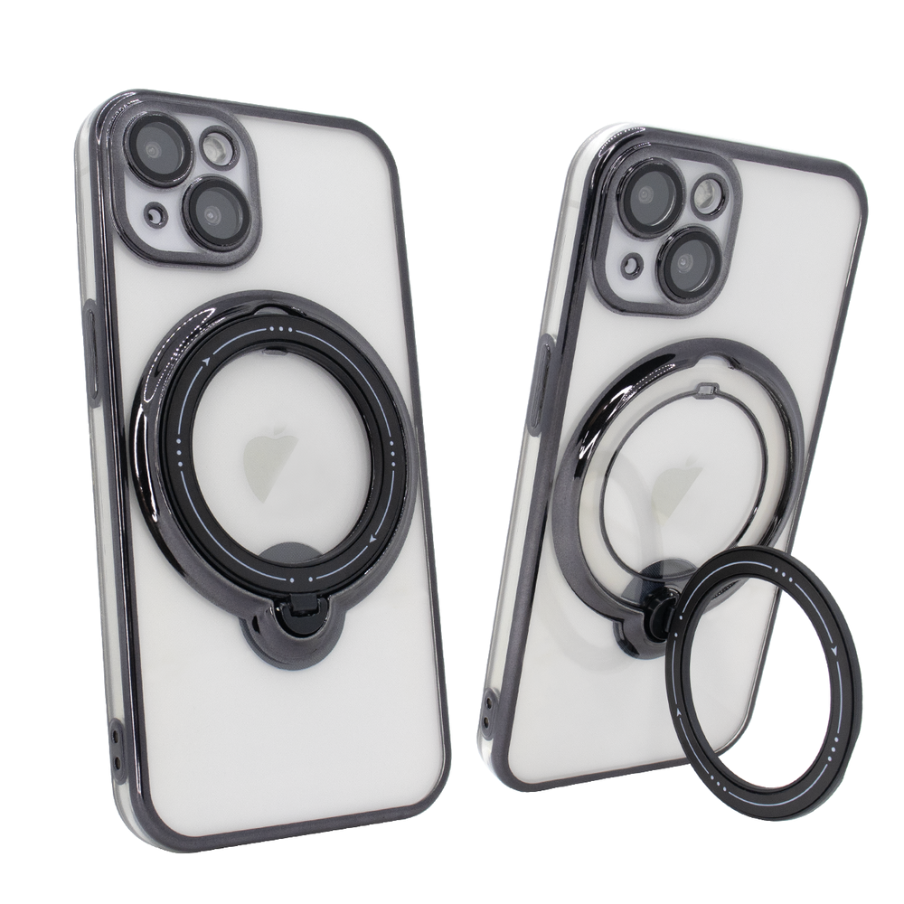 Чехол для iPhone 13 Clear Shining Holder with MagSafe Black 311002 фото