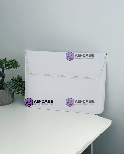 Чехол-папка для MacBook (15.3"&ndash;16") Leather PU &ndash; White 6792329 фото