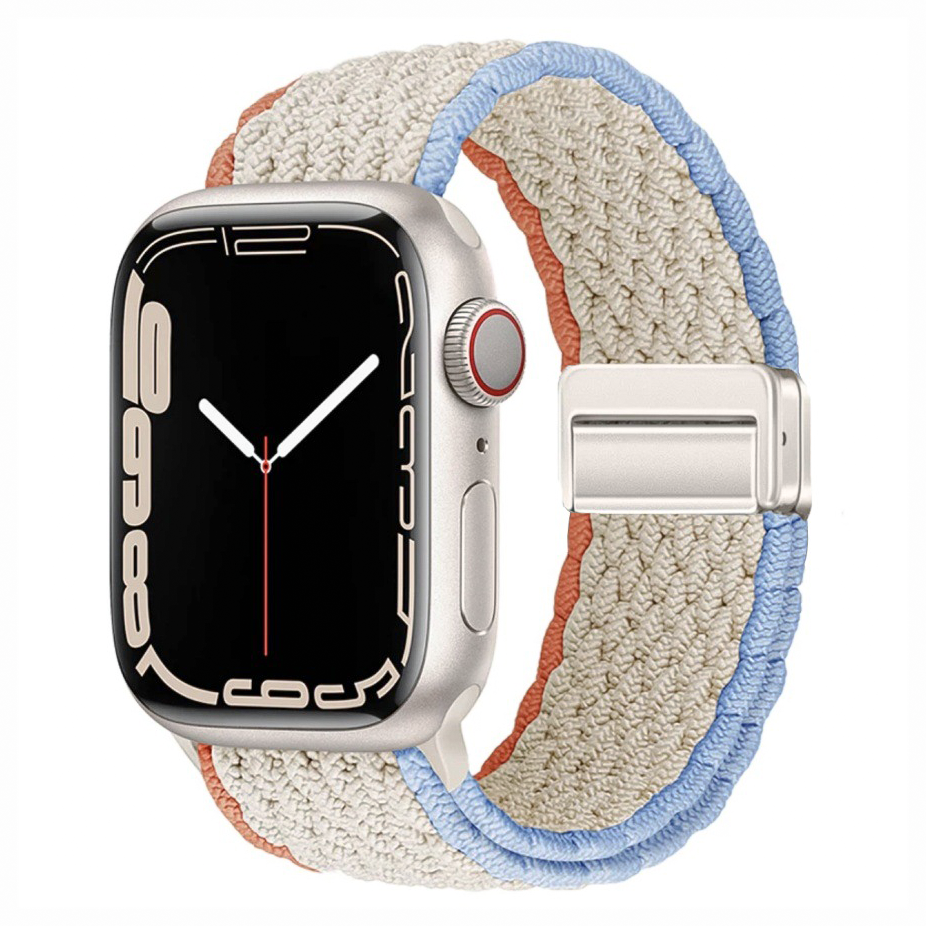 Ремінець Braided Nylon Magnetic Band (42/44/45/46/49mm &ndash; Striped : Milky White) 4121620000006 фото