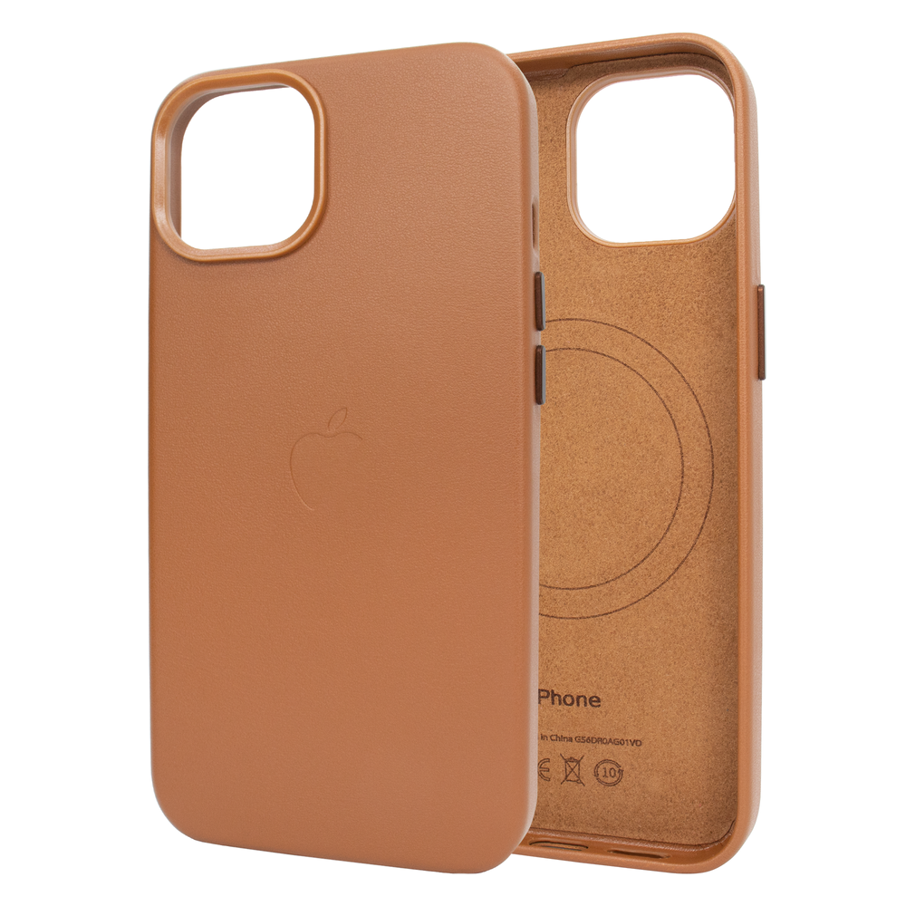 Чехол для iPhone 15 : Leather Case PU with MagSafe &ndash; Saddle Brown 3859390000001 фото