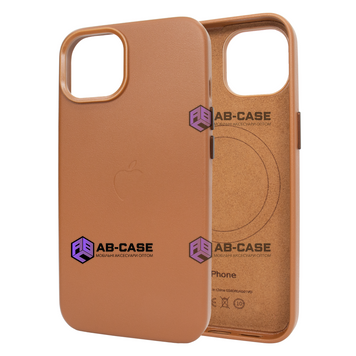 Чохол для iPhone 16 Pro Max : Leather Case PU with MagSafe &ndash; Saddle Brown 3940740000007 фото