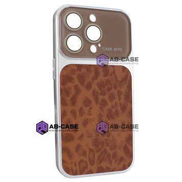 Чохол AITO PU-Leather Leopard Case [17 series Design] &ndash; (iPhone 16 Pro Max, Brown) 4404800000004 фото