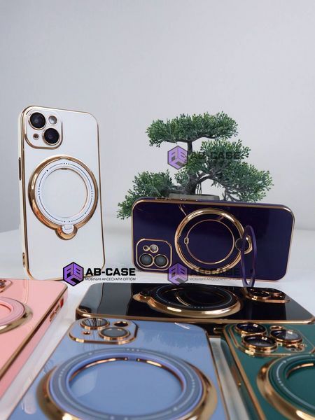 Чохол для iPhone 15 Pro Holder Glitter Shining Сase with MagSafe з підставкою та захисними лінзами на камеру Black 490332 фото