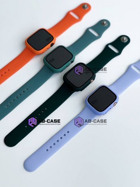 Комплект Silicone Band + Case для Apple Watch (41mm, Rose Red) 234845 фото