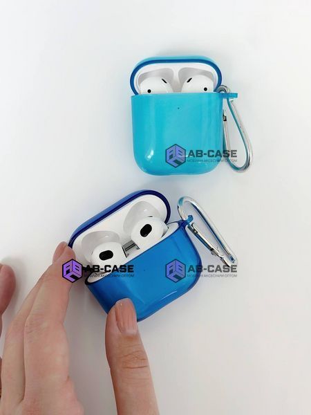 Чохол для AirPods PRO напівпрозорий Neon Case Blue 192228 фото
