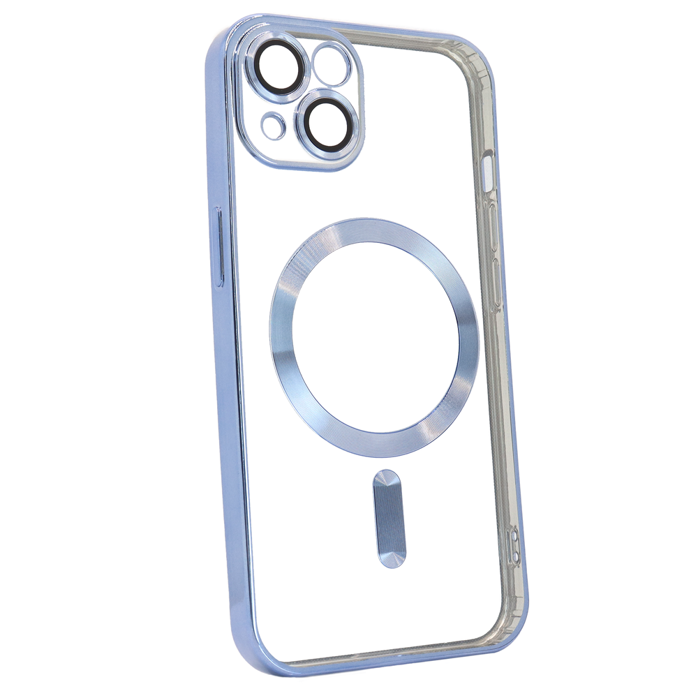Чехол для iPhone 15 Plus Shining with MagSafe с защитными линзами на камеру Sky Blue 923456 фото