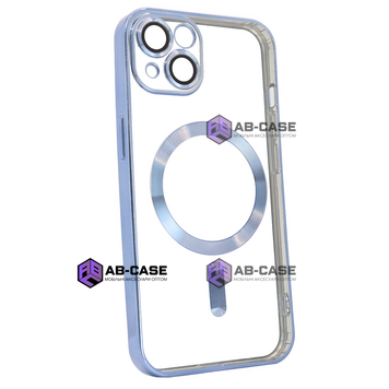 Чохол для iPhone 15 Plus Shining with MagSafe із захисними ліназми на камеру Sky Blue 923456 фото