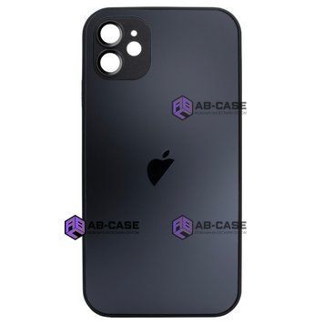 Чехол стеклянный матовый AG Glass Case with MagSafe для iPhone 12 с защитой камеры Graphite Black 8765481 фото
