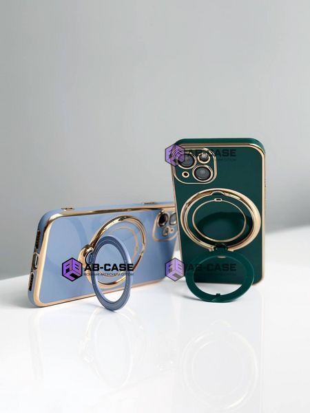 Чехол для iPhone 15 Pro Holder Glitter Shining Сase with MagSafe с подставкой и защитными линзами на камеру Sierra Blue 490336 фото