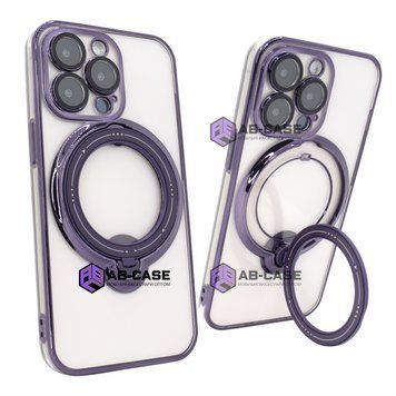 Чохол для iPhone 13 Pro Clear Shining Holder with MagSafe Deep Purple 311009 фото