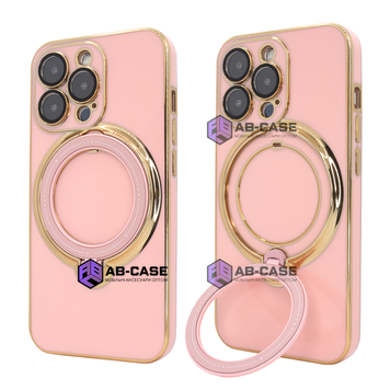 Чохол для iPhone 13 Pro Holder Glitter Shining Сase with MagSafe з підставкою та захисними лінзами на камеру Pink 490287 фото