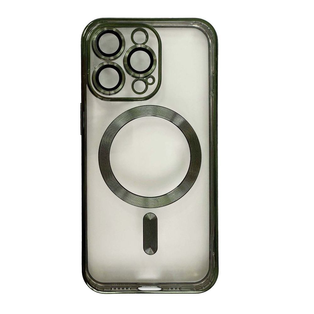 Чохол Shining with MagSafe на iPhone 13 Pro Max із захисними лінзами на камеру Dark Green 896572 фото