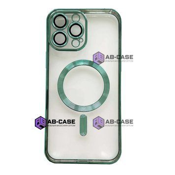 Чохол для iPhone 15 Pro Max Shining with MagSafe із захисними ліназми на камеру Green 923416 фото