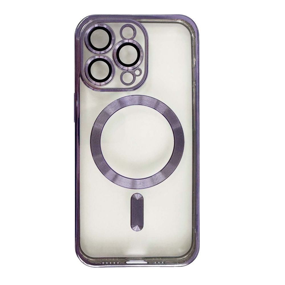 Чехол для iPhone 15 Pro Max Shining with MagSafe с защитными линзами на камеру Purple 923417 фото