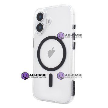 Чохол для iPhone 16 NewZone Сlear Case with MagSafe - Black 3942460000008 фото