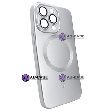 Чехол матовый Matte Silicone with MagSafe для iPhone 13 Pro c защитными линзами на камеру Silver 703284 фото
