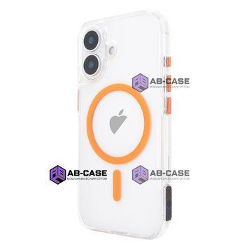 Чехол для iPhone 16 NewZone Сlear Case with MagSafe - Orange 3942480000002 фото