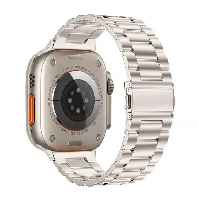 Стальной ремешок для Apple Watch Stainless Steel Braslet 3 Beats (38mm, 40mm, 41mm, [42mm Series 10/11], Old Gold) 234739 фото
