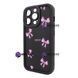 Чохол для iPhone 15 Pro &ndash; Pretty Things "Pink Bows &ndash; Black" 4091150000008 фото