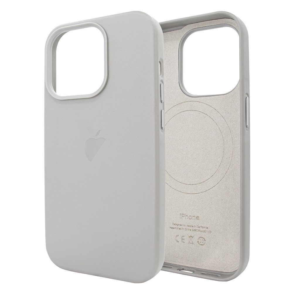 Чехол для iPhone 13 : Leather Case PU with MagSafe &ndash; Light Gray 3940600000000 фото