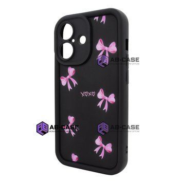 Чехол для iPhone 16 &ndash; Pretty Things "Pink Bows &ndash; Black" 4091390000004 фото