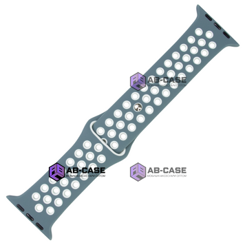 Ремешок силиконовый Silicone Band Nike (42mm, 44mm, 45mm, 46mm, 49mm, Pine Green-White) 234444 фото
