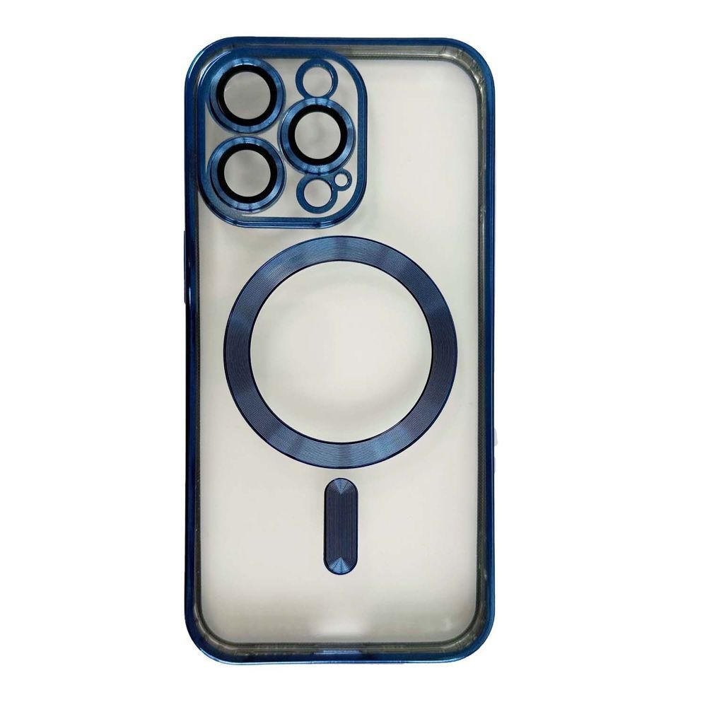Чохол Shining with MagSafe на iPhone 12 Pro Max із захисними лінзами на камеру Blue 922009 фото