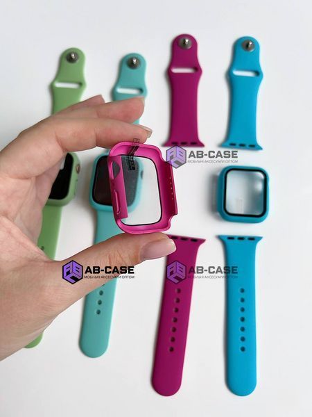 Комплект Silicone Band + Case для Apple Watch (44mm, Red) 234857 фото