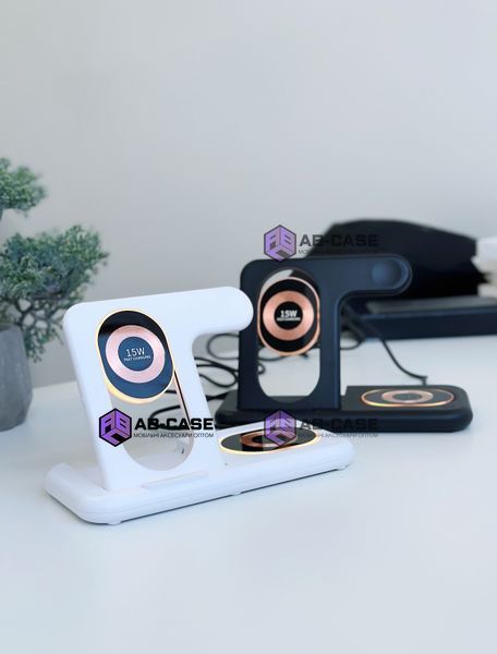Беспроводная зарядка 4 в 1 Fast Charge Y36 (iPhone + Apple Watch + AirPods) White 782313 фото