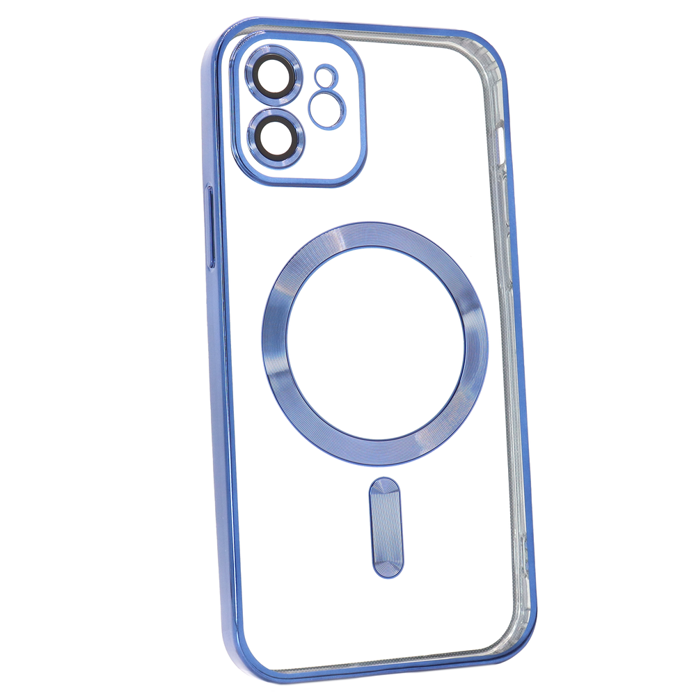 Чохол Shining with MagSafe на iPhone 12 із захисними лінзами на камеру Blue 575434 фото