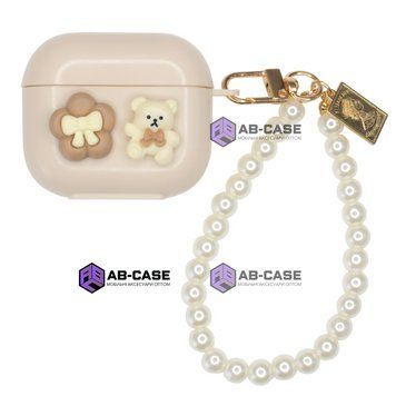 Чохол для AirPods 4 &mdash; Charmed Collection "Teddy Beige & Flower" 4083020000003 фото