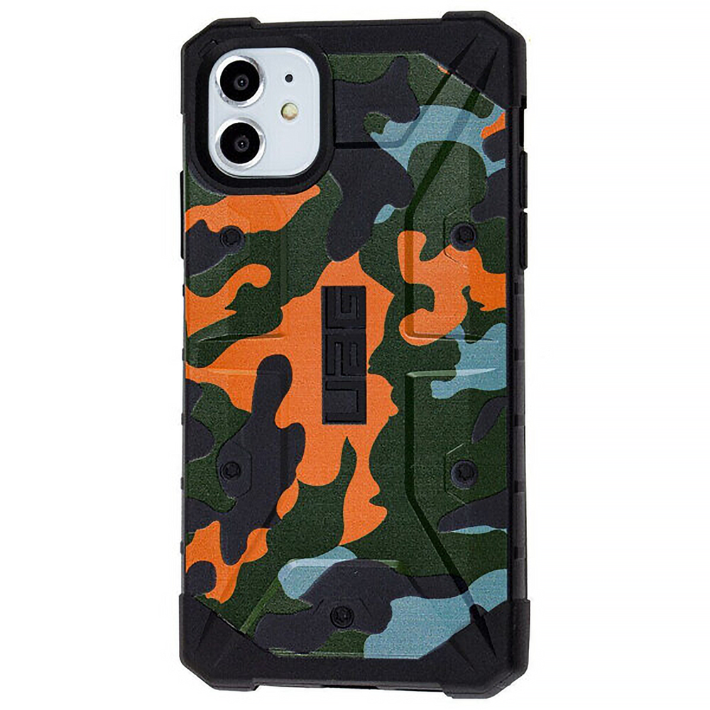 Тактичний протиударний чохол UAG Pathfinder камуфляжний на iPhone 11 (6.1") (Orange-Green) 102407 фото