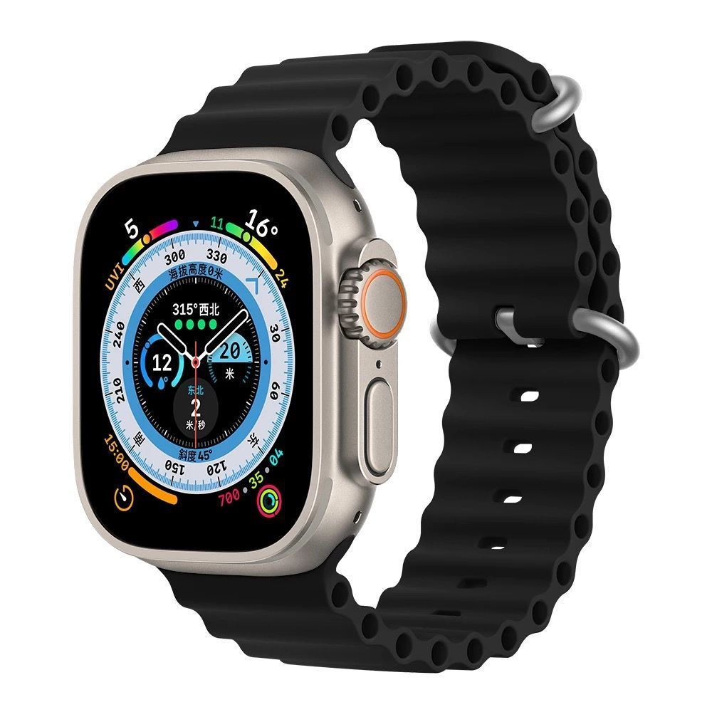 Ремінець Ocean Band на Apple Watch 42mm | 44mm | 45mm | 46mm | 49mm Black 234379 фото
