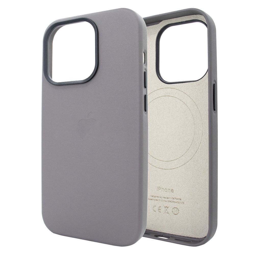 Чехол для iPhone 13 mini : Leather Case PU with MagSafe &ndash; Gray-Black 4118110000011 фото