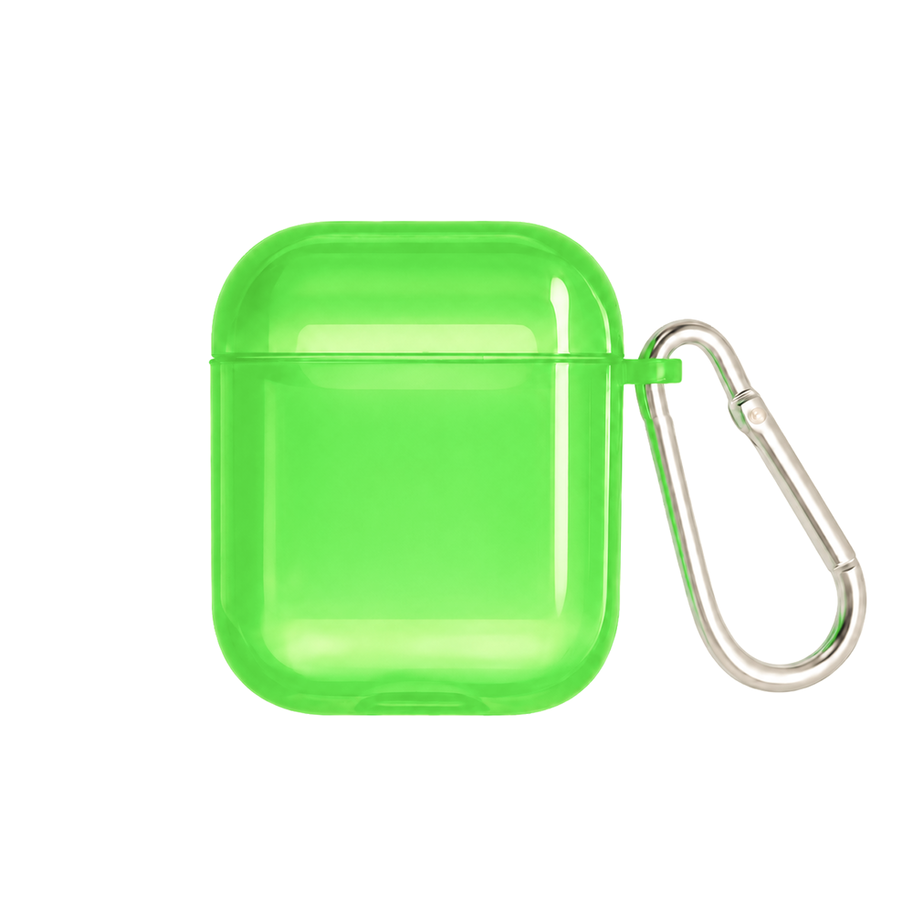 Чехол для AirPods 1/2 полупрозрачный Neon Case Lime Green 192208 фото
