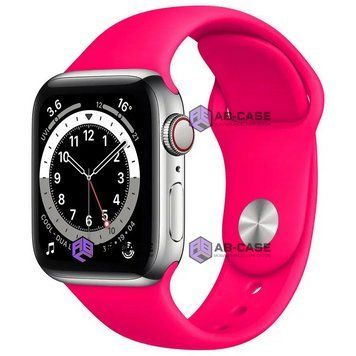 Силиконовый ремешок Silicone Sport Band (42mm, 44mm, 45mm, 46mm, 49mm №47 Hot Pink, S) 234579 фото
