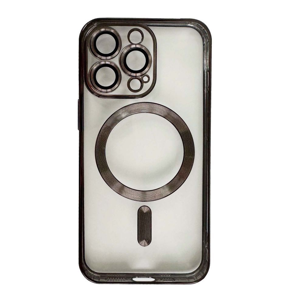 Чохол Shining with MagSafe на iPhone 12 Pro із захисними лінзами на камеру Black 922016 фото