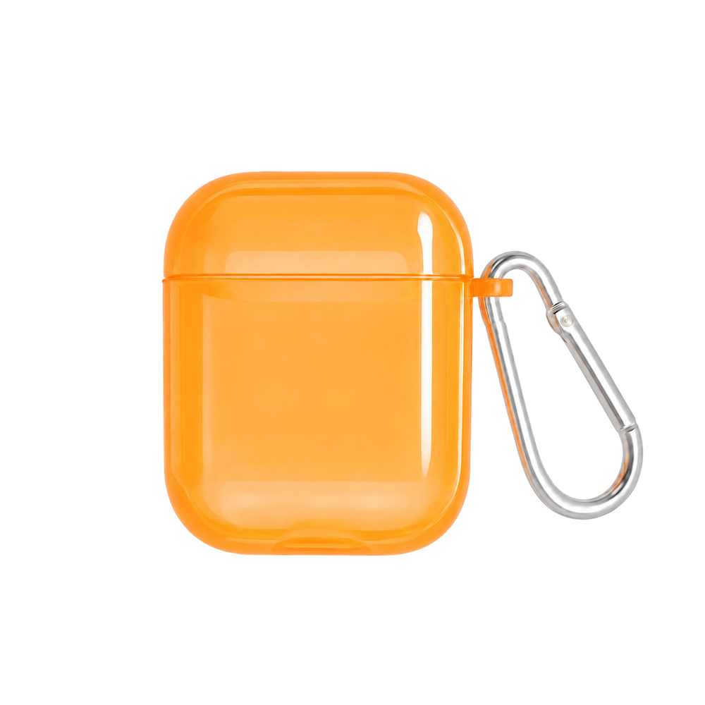 Чехол для AirPods 1/2 полупрозрачный Neon Case Orange 192210 фото