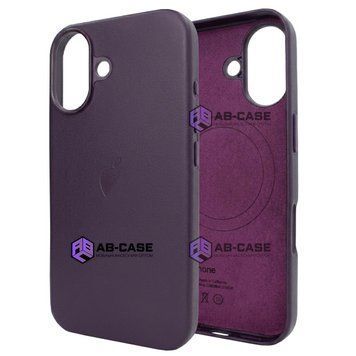 Чохол для iPhone 16 : Leather Case PU with MagSafe &ndash; Dark Cherry 3940840000006 фото